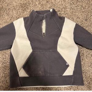 Grey and white 1/4 zip FIGS crewneck